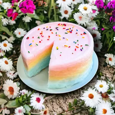 7.5 inch Rainbow Mini Cotton Candy Cake