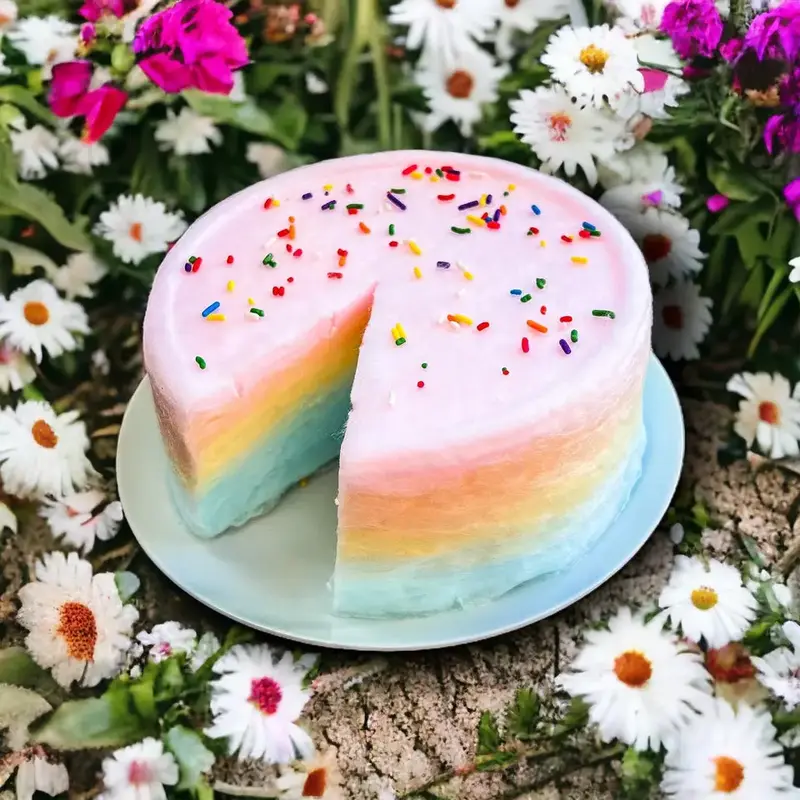 7.5 inch Rainbow Mini Cotton Candy Cake
