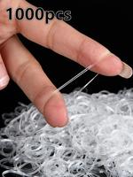 Summer Outfits Simple Plain High Elasticity Hair Ties, 1000pcs Casual Versatile Disposable Hair Ties for Women & Girls, Minim...