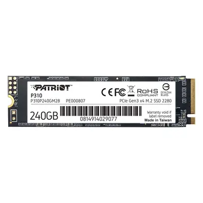 Patriot P310P240GM28 | P310 240GB PCI Express NVMe 3.0 x4 M.2 2280 Solid State Drive