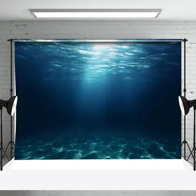 Dark Blue Undersea Wavy Shadow Photo Studio Backdrop - Aperturee