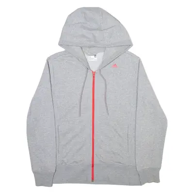 ADIDAS Womens Grey Hoodie Full Zip M