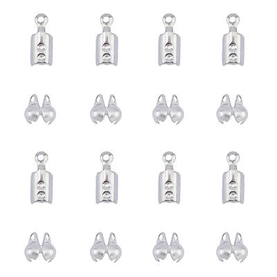304 Stainless Steel Fold Over Crimp Cord Ends and Bead Tips