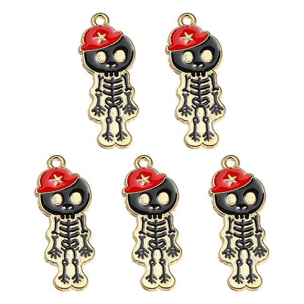 5Pcs Alloy Enamel Pendants