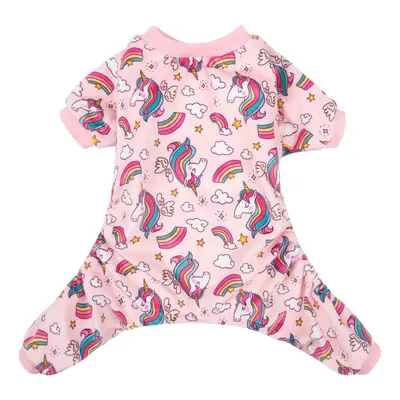 Cartoon Unicorn Print Dog Pajama, Cute Puppy Pajama, Soft Onesie Dog Overalls Sleepwear Lounge-wear Four Leg Jumpsuit Home Cl...