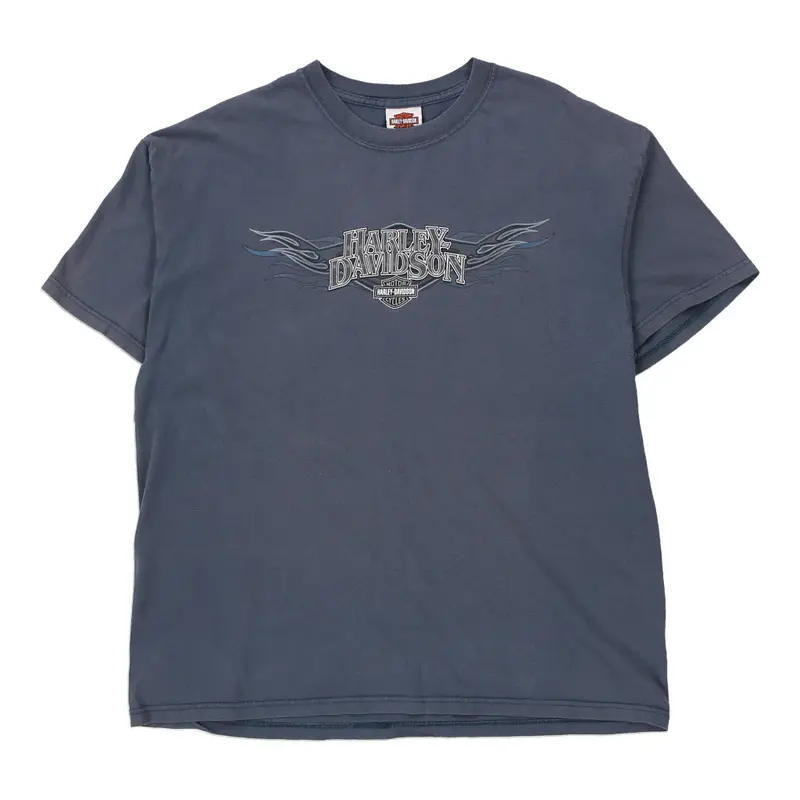 Boston Heights, OH Harley Davidson Graphic T-Shirt - XL Navy Cotton