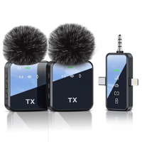 2-Pack Wireless Lavalier Microphone,foriPhone/Android/Camera,328ft Transmission,18HBattery Life, Mini Microphone for RecordIn...
