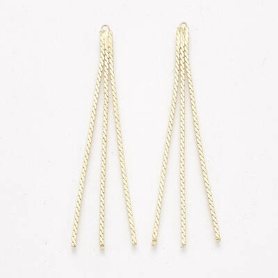 Brass Serpentine Chain Tassel Big Pendants