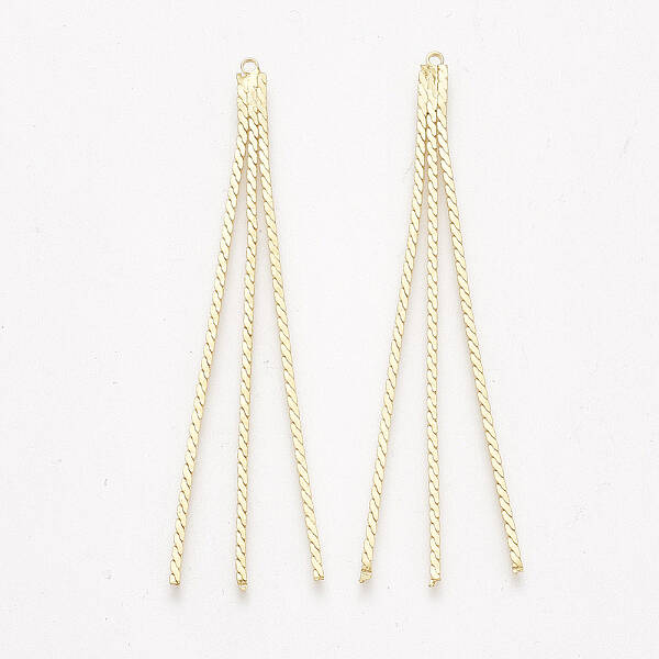 Brass Serpentine Chain Tassel Big Pendants