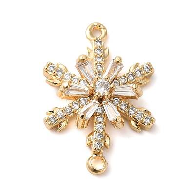 Brass Pave Clear Cubic Zirconia Connector Charms