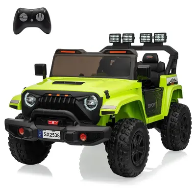 Garvee Ride - P Series: 24V Electric Ride On Car for Kids 4WD 2-Seater Extendable Body Anti-Slip Tires LED Lights Parental Re...