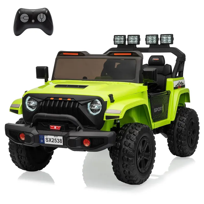 Garvee Ride - P Series: 24V Electric Ride On Car for Kids 4WD 2-Seater Extendable Body Anti-Slip Tires LED Lights Parental Re...