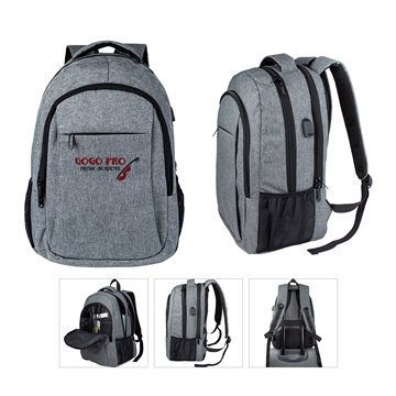 6 Customized Metro Travel Laptop Backpack - USB Port & Anti-Theft