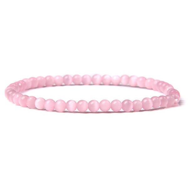 4mm Round Cat Eye Beads Bracelet for Men