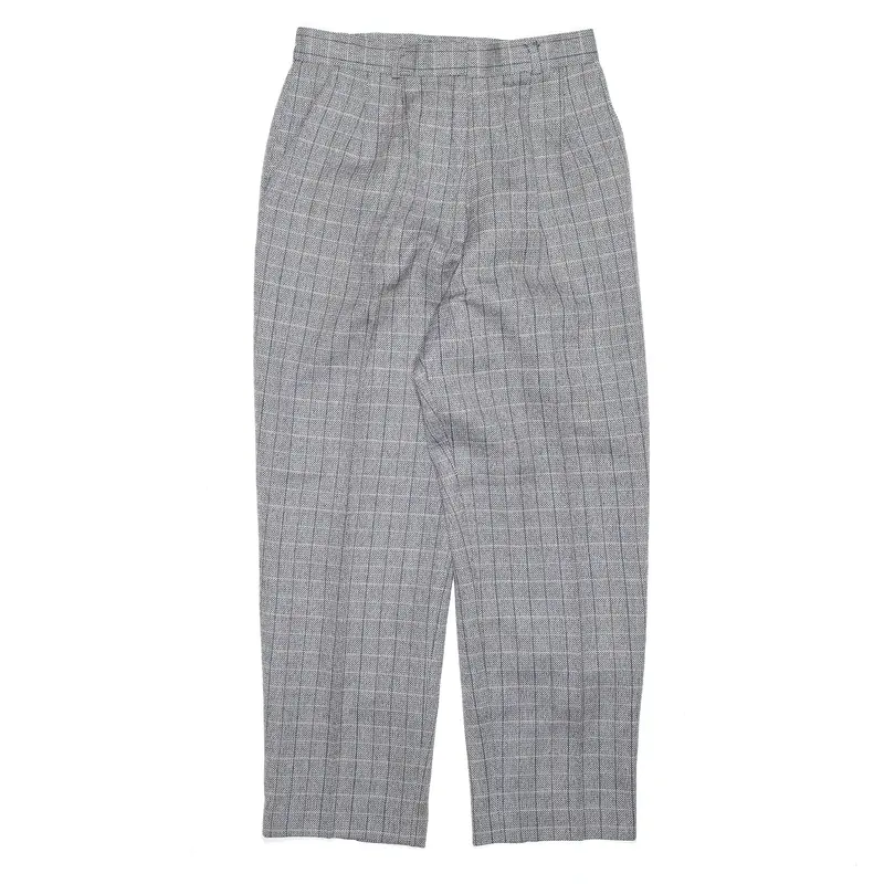 Check Grey Relaxed Tapered Wool Trousers Womens W25 L25