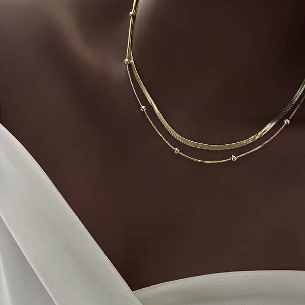 Stainless Steel Snake Chain Hip-hop Style Necklaces