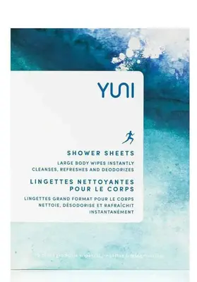 SHOWER SHEETS Large 12 x 10 natural biodegradable Body Wipes - Box of 12 Peppermint/Citrus