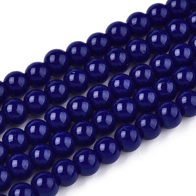 Opaque Solid Color Glass Beads Strands
