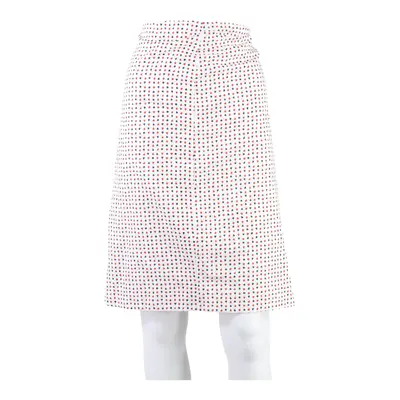 Womens Straight Skirt White Short Spotted L
