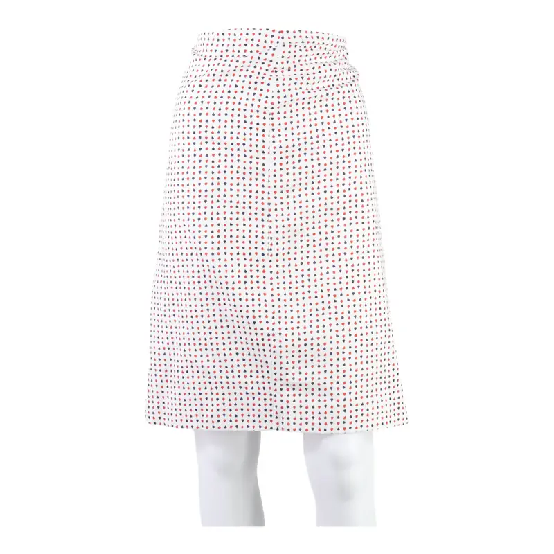Womens Straight Skirt White Short Spotted L