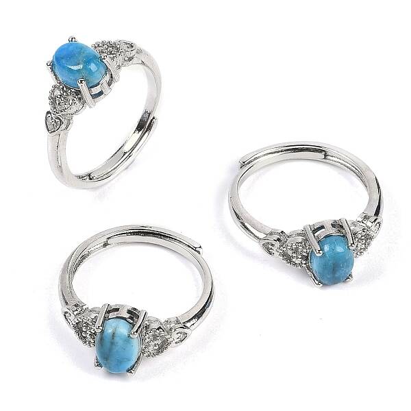 Oval Natural Apatite Adjustable Rings
