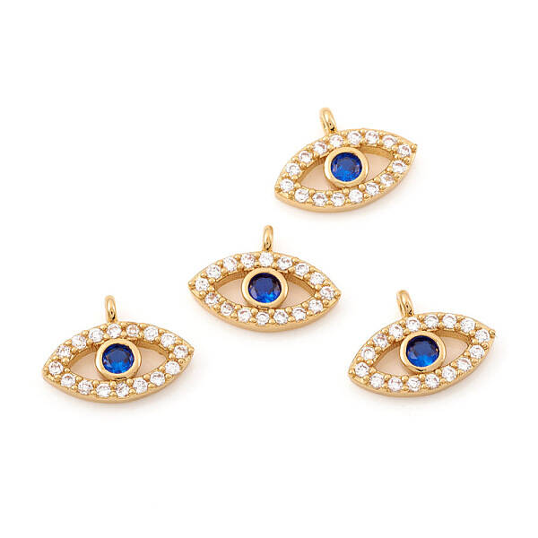 Brass Micro Pave Cubic Zirconia Charms