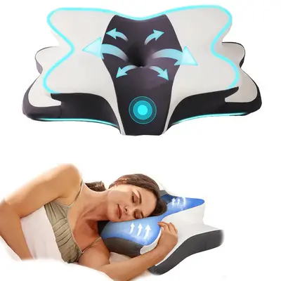 Sleep guru-recommended neck pillow, side sleeper pillow, memory foam pillow for back and stomach sleepers, two height options...