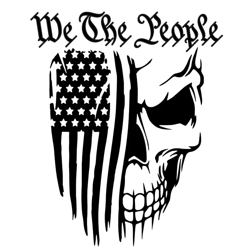 We the people skull flag vinyl decal car window choose color and size