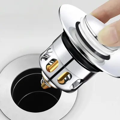 Stainless Steel Shower Bathtub Drain Stopper, 1 Count Pop Up Sink Drain Strainer with Bounce Core, Bathroom Sink Accessories,...