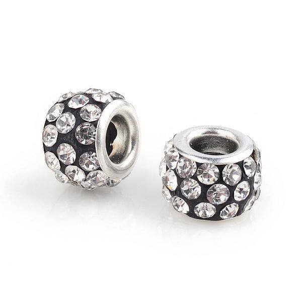 Polymer Clay Rhinestone European Beads