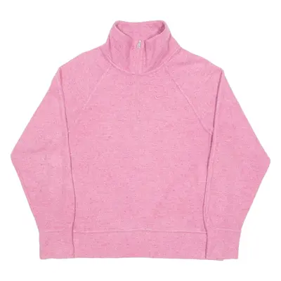 NIKE Womens Sweatshirt Pink 1/4 Zip S