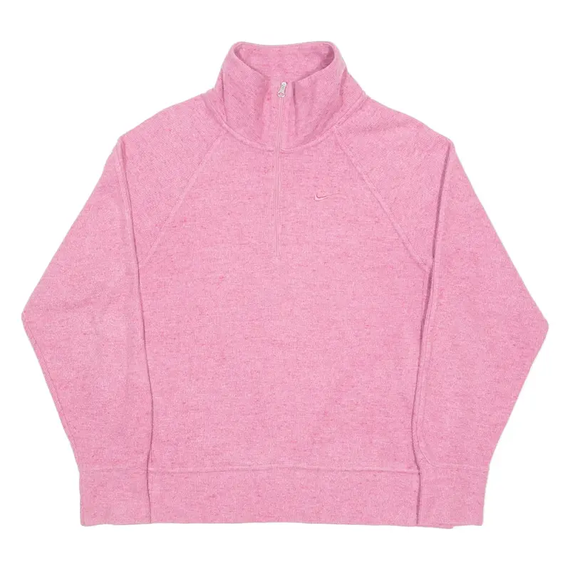 NIKE Womens Sweatshirt Pink 1/4 Zip S
