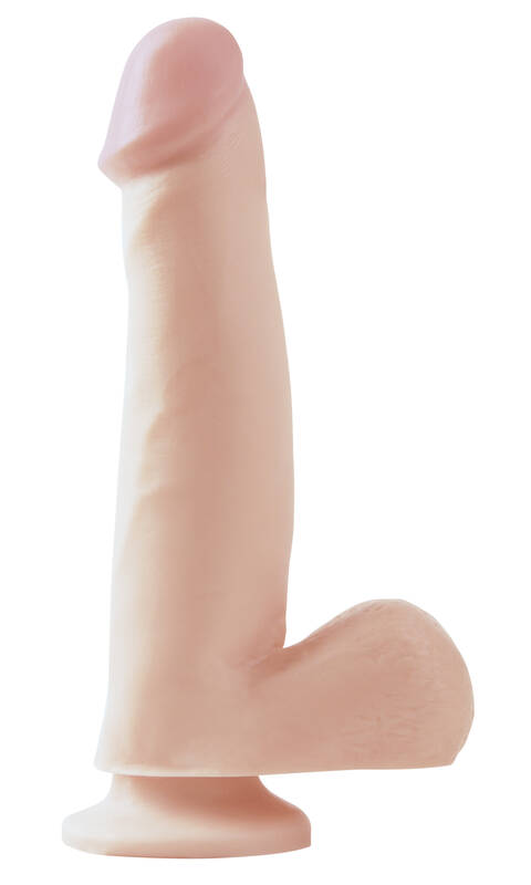 Basix Rubber Works 7.5 Inch Dong With Suction Cup - Flesh