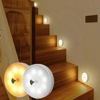 Wireless 8 LED Round Night Light, 3 Counts USB Rechargeable Motion Sensor Wall Light, Decorative Light for Wall, Staircase, H...