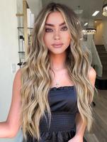 Long Ombre Blonde Wavy Wig for Women 26 Inch Middle Part Curly Wavy Wig Natural Looking Synthetic Heat Resistant Fiber Wig fo...