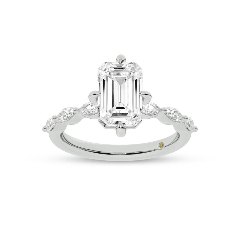 Cabo Emerald Cut Lab Grown Diamond Engagement Ring | 10K White Gold 4 5/8 CT. TW.