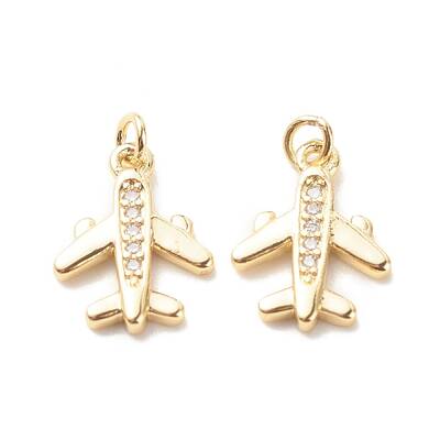 Brass Micro Pave Clear Cubic Zirconia Pendants