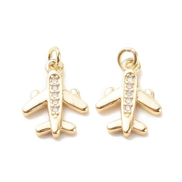 Brass Micro Pave Clear Cubic Zirconia Pendants