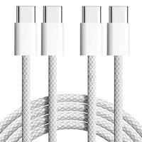 Braided USB C to USB C Cable 6FT - 60W Type C Fast Charger, USBC to USB-C Woven Power Cord for iPhone 16/15 Pro Max Plus/MacB...