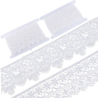 6 Yards 2 Styles Polyester Flower Lace Trim Ribbon