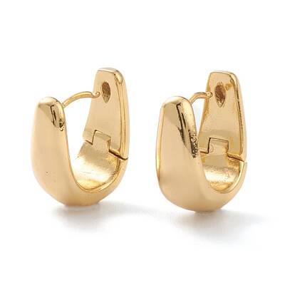 Brass Huggie Hoop Earrings