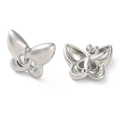 Butterfly Rack Plating Brass Stud Earrings for Women