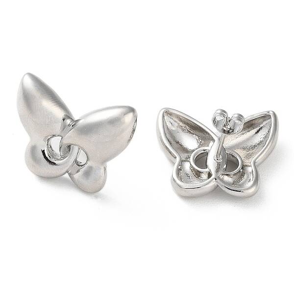 Butterfly Rack Plating Brass Stud Earrings for Women