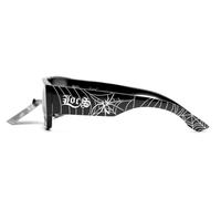 Spider Web Locs Sunglasses - Black Design, Stylish , Classic Style, Black Background with White Spider Web Design