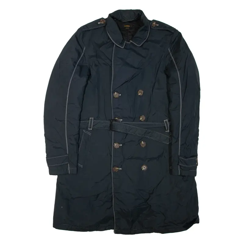 DIESEL Belted Womens Jacket Blue Nylon L