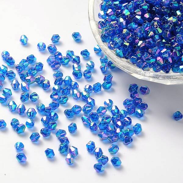 Bicone AB Color Plated Eco-Friendly Transparent Acrylic Beads