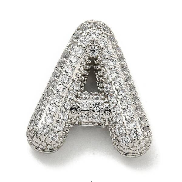 Platinum Plated Brass Micro Pave Cubic Zirconia Pendants