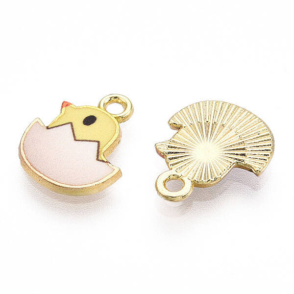 Printed Light Gold Tone Alloy Pendants