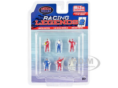Racing Legends 2 6 piece Diecast Set (6 Driver Figures) Limited Edition to 4800 pieces Worldwide 1/64 Scale Models by Ameri...