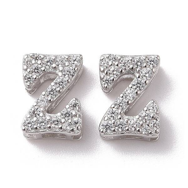 925 Sterling Silver Micro Pave Cubic Zirconia Beads